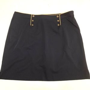 EP Pro Tour Tech Golf Skort Navy Gold Poly Span Sz 18